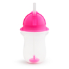 MUNCHKIN Tip & Sip Παιδικό Ποτήρι Με Καλαμάκι Σιλικόνης Για Παιδιά 12m+ Χρώμα Ροζ 296ml