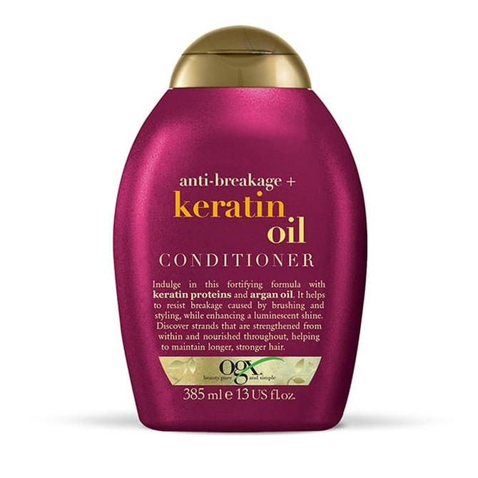 OGX Keratin Oil Conditioner Strength & Length +  Μαλακτικό Ενδυνάμωσης Μαλλιών Κατά του Σπασίματος 385ml