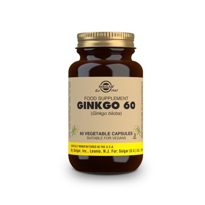 SOLGAR Ginkgo Biloba 60mg Για Ενίσχυση της Μνήμης 60 Φυτοκάψουλες