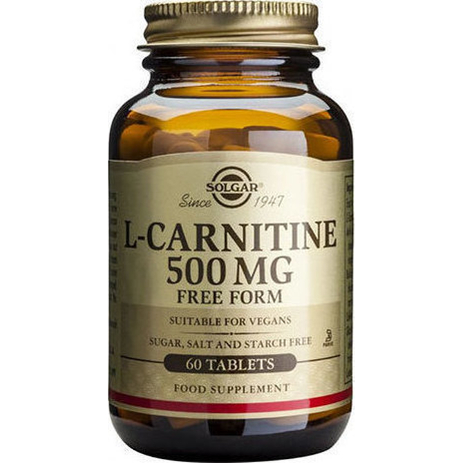 SOLGAR L-Carnitine 500mg Για Μείωση της Χοληστερίνης Καλύτερο Ελεγχο του Βάρους 60 Δισκία