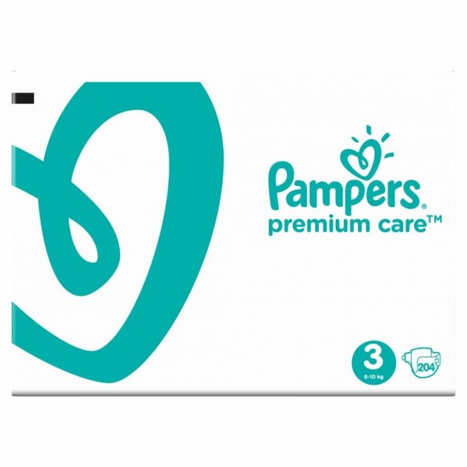 PAMPERS Premium Care Monthly Pack No 3 (6-10kg) Πάνες Για Βρέφη 204 τεμάχια