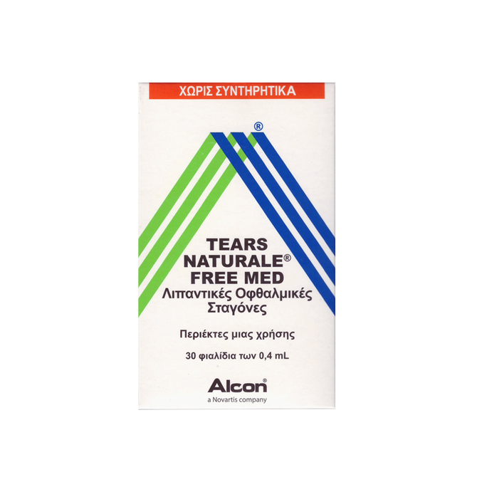 ALCON Tears Naturale Free Med Λιπαντικές Οφθαλμικές Σταγόνες 30 φιαλίδια X 0,4ml