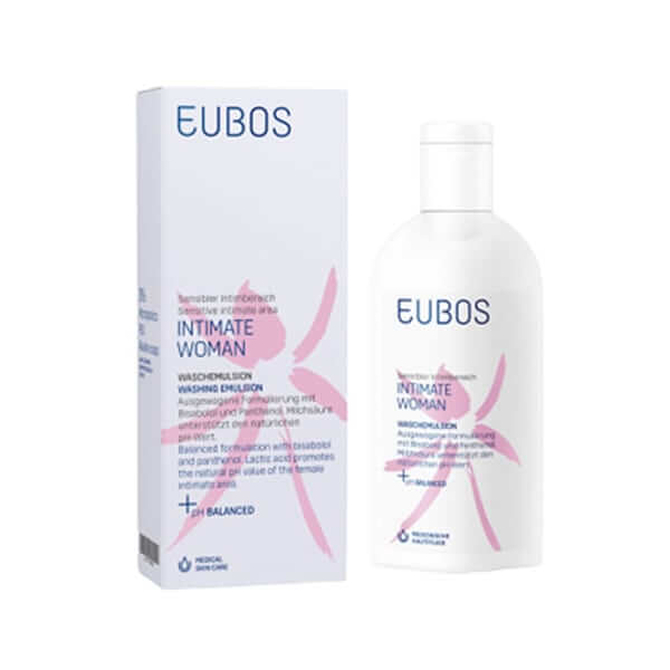 EUBOS Feminin Washing Emulsion Απαλό Υγρό Για Καθημερινό Καθαρισμό Της Ευαίσθητης Περιοχής 200ml