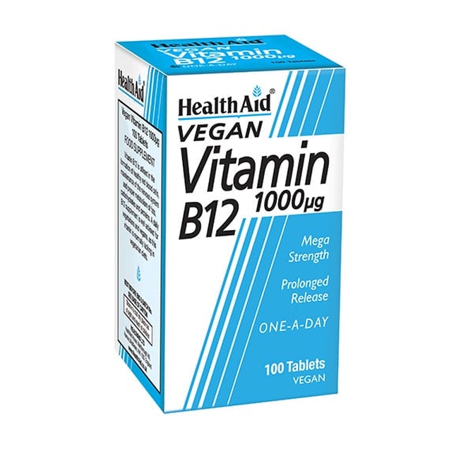 HEALTH AID Vitamin B12 1000mg Για Την Σωστή Λειτουργία Του Νευρικού Συστήματος 100 ταμπλέτες