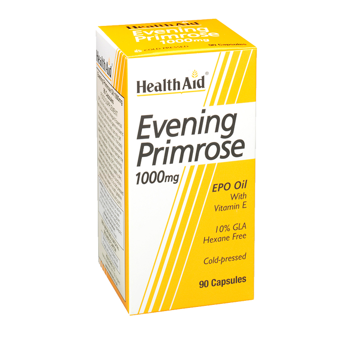 HEALTH AID Evening Primrose 1000mg Συμπλήρωμα Διατροφής για Γυναίκες με Προεμμηνορροϊκό Σύνδρομο 90caps