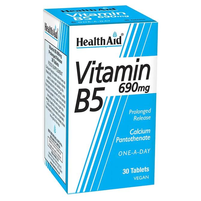 HEALTH AID Vitamin B5 690mg Συμπλήρωμα Διατροφής με Βιταμίνη Β 30 ταμπλέτες