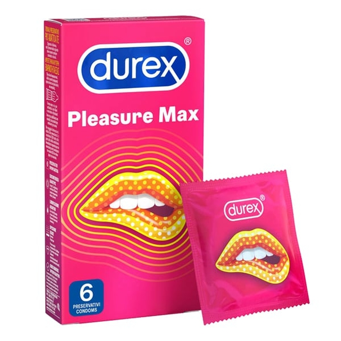 Durex Pleasure Max Προφυλακτικά Με Ραβδώσεις 6 τεμ.