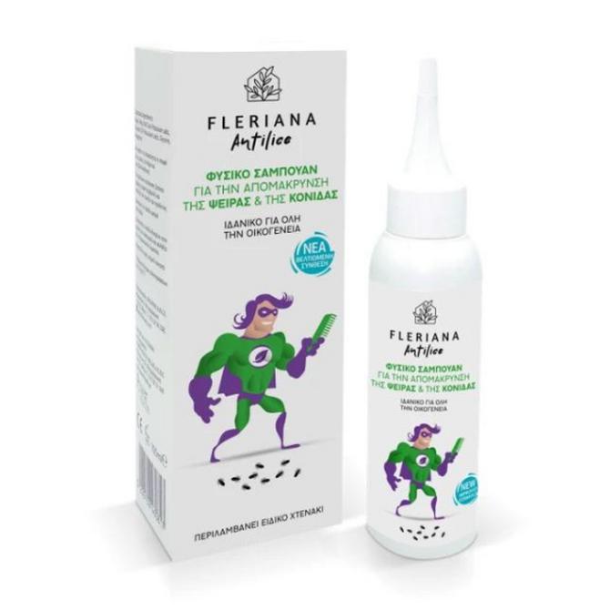 POWER HEALTH Fleriana Lice Shampoo Φυσικό Σαμπουάν Για Την Απομάκρυνση Της Ψείρας και Της Κόνιδας 100ml