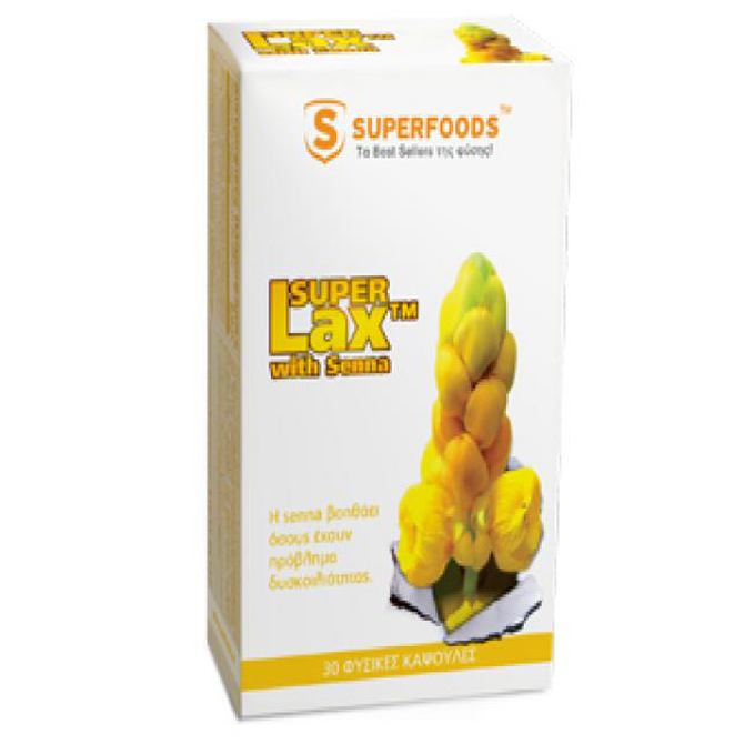 SUPERFOODS Super Lax with Senna 30 κάψουλες