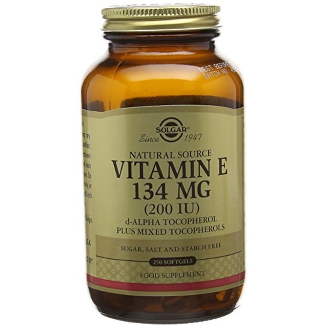 SOLGAR Vitamin E 134mg (200IU) Για Αντιοξειδωτική Προστασία και Διατήρηση της Ελαστικότητας της Επιδερμίδας 250 Mαλακές Κάψουλες