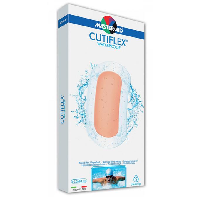 MASTER AID Cutiflex Αυτοκόλλητες Διαφανείς & Αδιάβροχες Γάζες 10,5x20cm (6x15,2) 5 τμχ