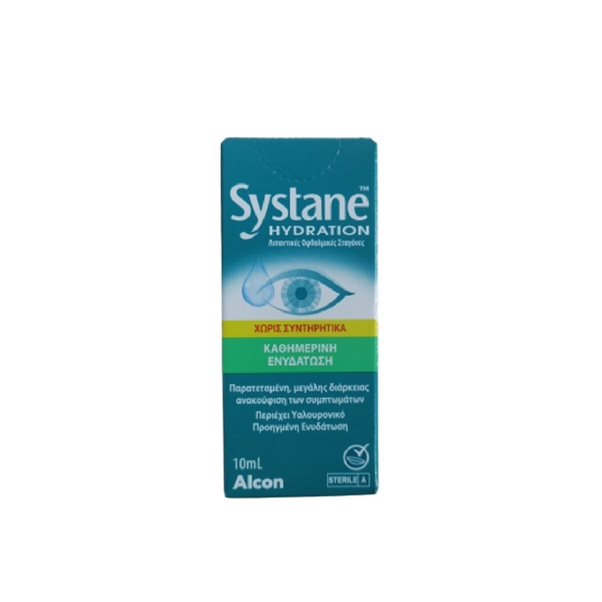 ALCON Systane Hydration Λιπαντικές Οφθαλμικές Σταγόνες Με Υαλουρονικό - Κατάλληλο Για Καθημερινή Χρήση 10ml