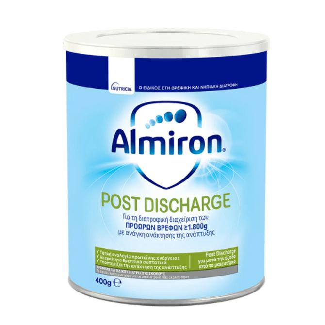 NUTRICIA ALMIRON Post Discharge Milk Ειδικό Γάλα Για Πρόωρα και Λιποβαρή Βρέφη 400gr