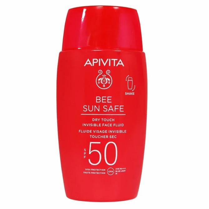 APIVITA Bee Sun Safe Dry Touch Invisible Face Fluid SPF50 Λεπτόρρευστη Αντηλιακή Κρέμα Με Θαλάσσια Φύκη και Πρόπολη 50ml