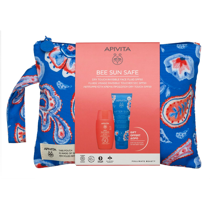 APIVITA Bee Sun Safe Dry Touch Λεπτόρρευστη Αντηλιακή Κρέμα Προσώπου SPF50 50ml & Δώρο After Sun Δροσιστική & Καταπραϋντική Κρέμα-Gel 100ml