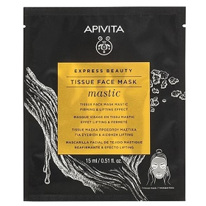 APIVITA Express Beauty Tissue Face Mask Mastic Μάσκα Μαστίχα Για Σύσφιξη & Αίσθηση Lifting 15ml