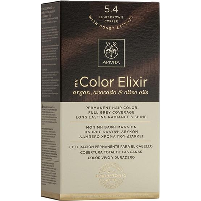 APIVITA My Color Elixir Βαφή Μαλλιών Light Brown Copper 5.4 (Καστανό Ανοιχτό Χάλκινο)
