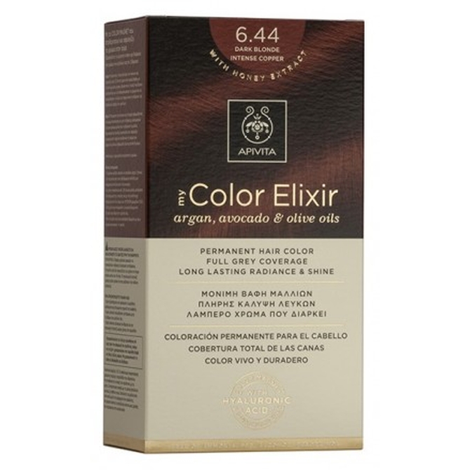 APIVITA My Color Elixir Βαφή Μαλλιών Dark Blonde Intense Copper (Ξανθό Σκούρο Έντονο Χάλκινο) 6.44