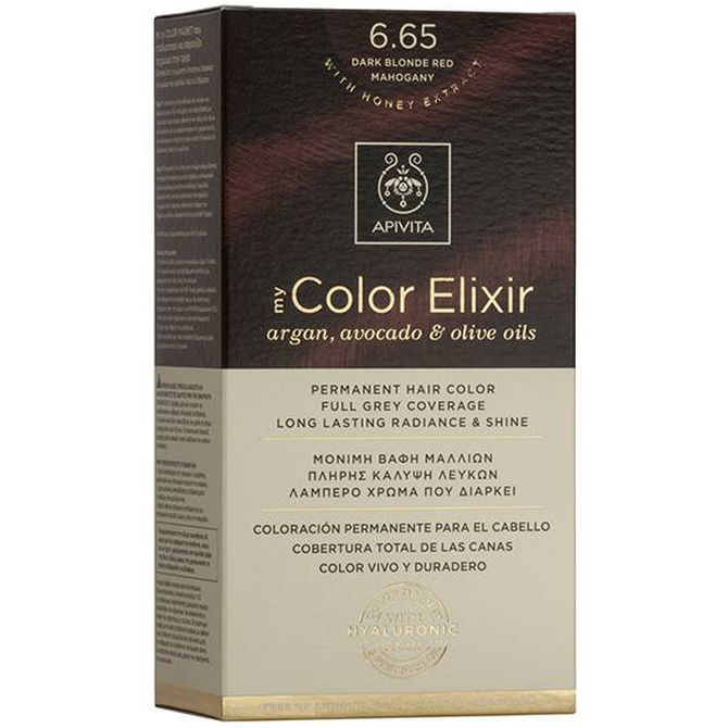 APIVITA My Color Elixir Βαφή Μαλλιών Dark Blonde Red Mahogany (Έντονο Κόκκινο) 6.65