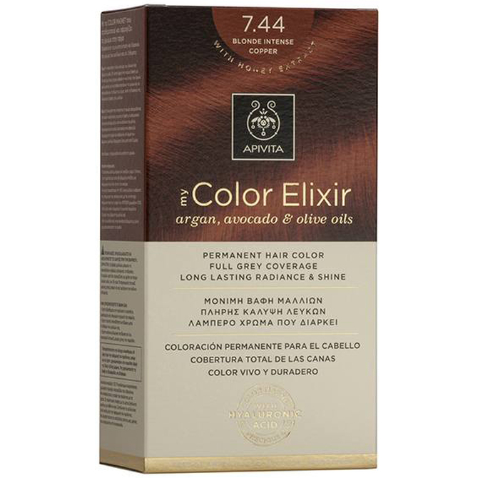 APIVITA My Color Elixir Βαφή Μαλλιών Blonde Intense Copper (Ξανθό Έντονο Χάλκινο) 7.44