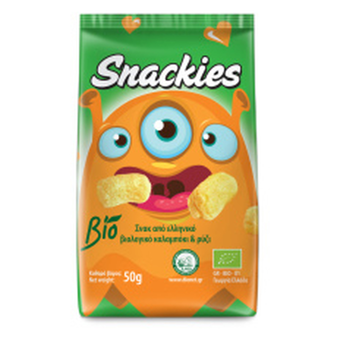 ΒΙΟΒΛΑΣΤΟΣ Snackies Βιολογικά Παιδικά Σνακ Καλαμπόκι Με Ρύζι Vegan 50gr