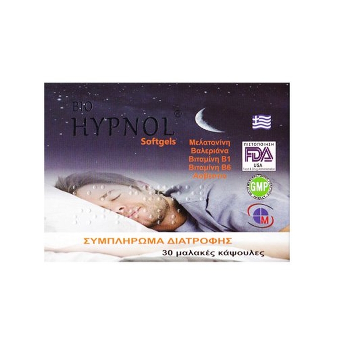 Medichrom Bio - Hypnol Συμπλήρωμα Διατροφής Για Τον Ύπνο 30 μαλακές κάψουλες 