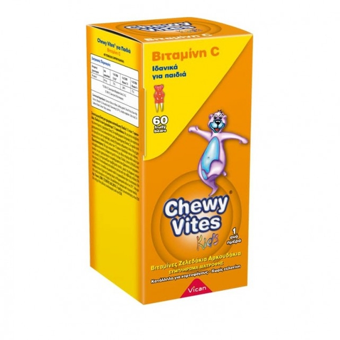 VICAN CHEWY VITES Jelly Bears Vitamin C Βιταμίνη C Για Παιδιά 60 Μασώμενα Ζελεδάκια