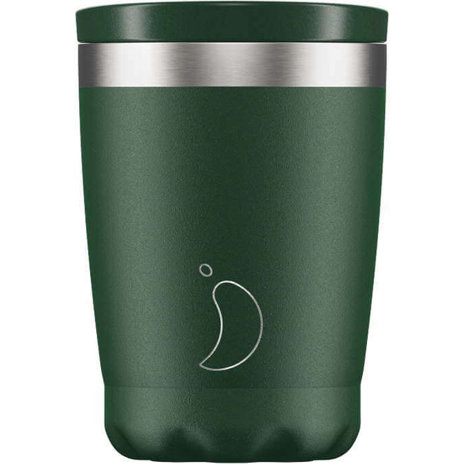 CHILLY'S Coffee Cup Matte Green Πράσινο Σκούρο Ανοξείδωτο Ισοθερμικό Ποτήρι Για Ζεστά ή Κρύα Ροφήματα 340ml