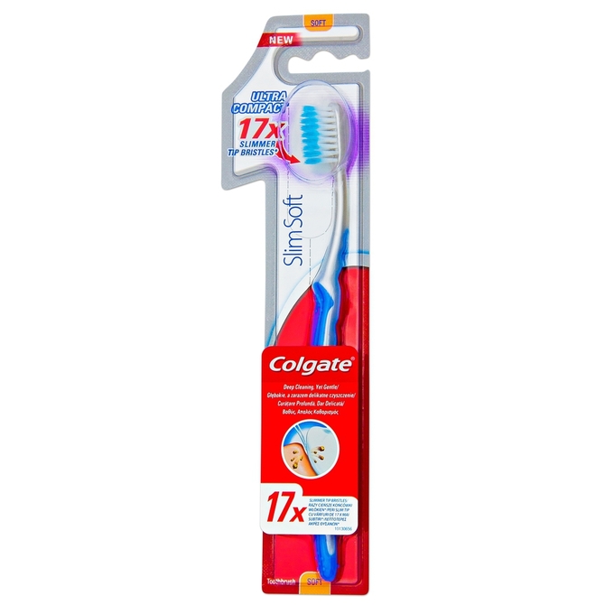 COLGATE Ultra Compact Slim Soft Οδοντόβουρτα Με Λεπτότερες Ίνες Μπλε 1 τεμάχιο