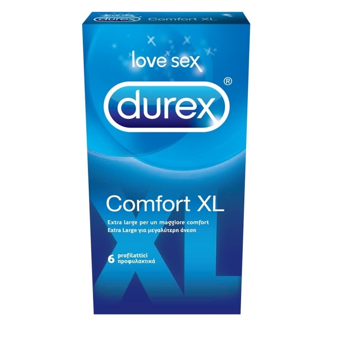 Durex Comfort XL Προφυλακτικά Extra Large Για Μεγαλύτερη Άνεση 6 τμχ