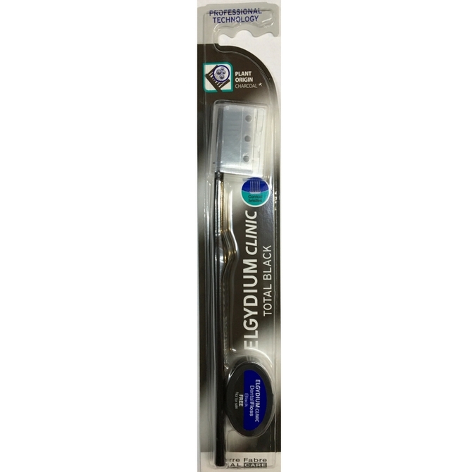 ELGYDIUM Plant Origin Charcoal Total Black Toothpaste Μαύρη Οδοντόβουρτσα Με Ενεργό Φυτικό Άνθρακα