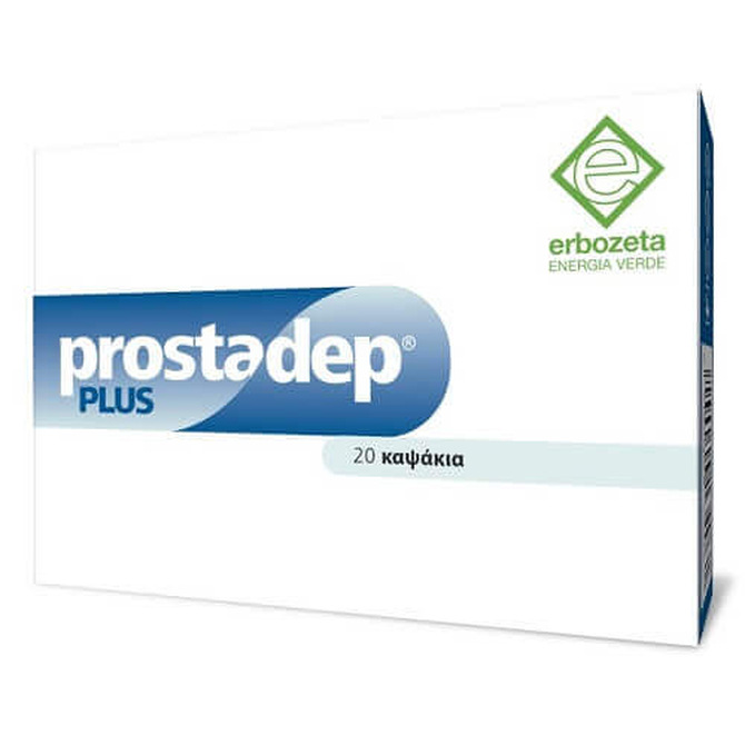 ERBOZETA Prostadep Plus Συμπλήρωμα Διατροφής Για Τη Φυσιολογική Λειτουργία Του Προστάτη 20 Καψάκια