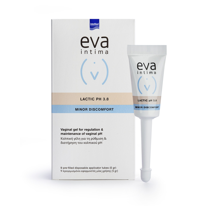 EVA Lactic pH 3.8 Κολπική Γέλη Για Τη Ρύθμιση & Διατήρηση Του Κολπικού pH 9 Τεμάχια