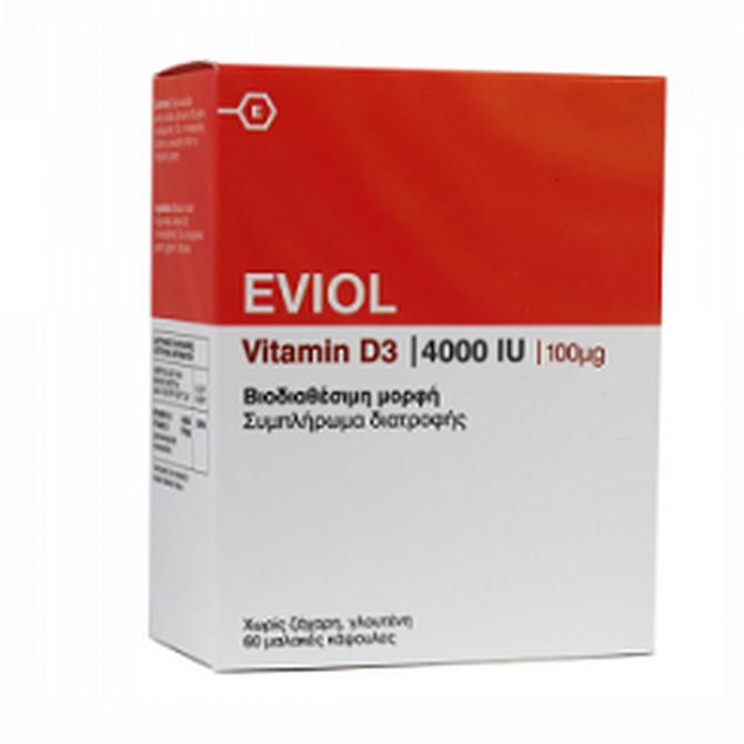 EVIOL Vitamin D3 4000iu 100μg 60 μαλακές κάψουλες