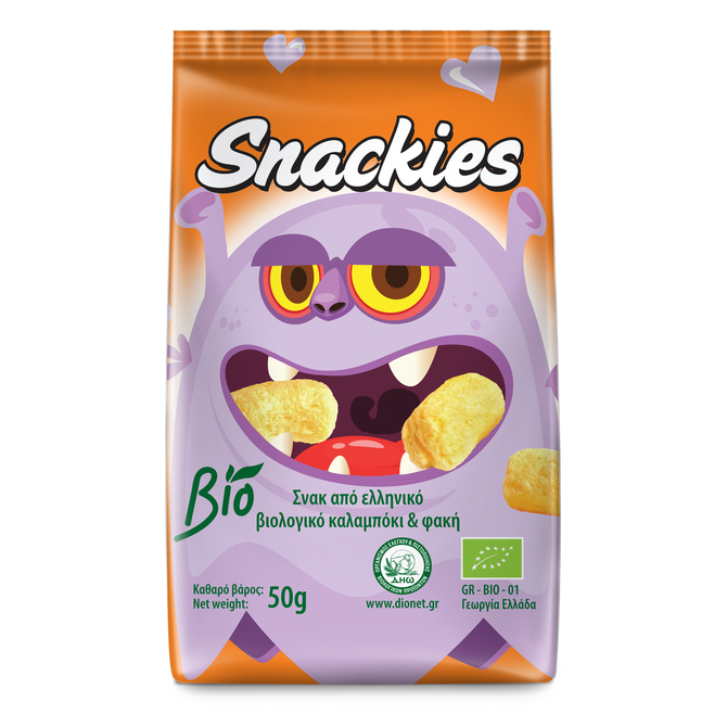 ΒΙΟΒΛΑΣΤΟΣ Snackies Βιολογικά Παιδικά Σνακ Καλαμπόκι Με Φακή Vegan 50gr
