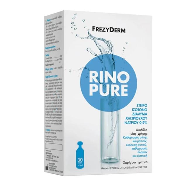 FREZYDERM RinoPure Στείρο Ισότονο Διάλυμα Χλωριούχου Νατρίου 0,9% 30 Φιαλίδια x 5ml