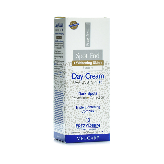 FREZYDERM Spot End Day Cream Λευκαντική Κρέμα Προσώπου για τις Πανάδες SPF15 50ml