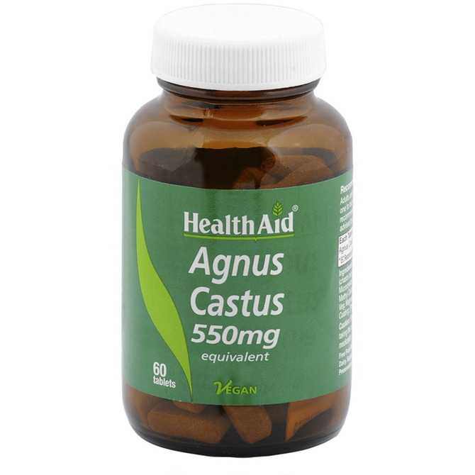 HEALTH AID Agnus Castus 550mg  Φροντίδα για τον Γυναικείο Κύκλο και την Δύσκολη Περίοδο της Εμμηνόπαυσης 60 ταμπλέτες