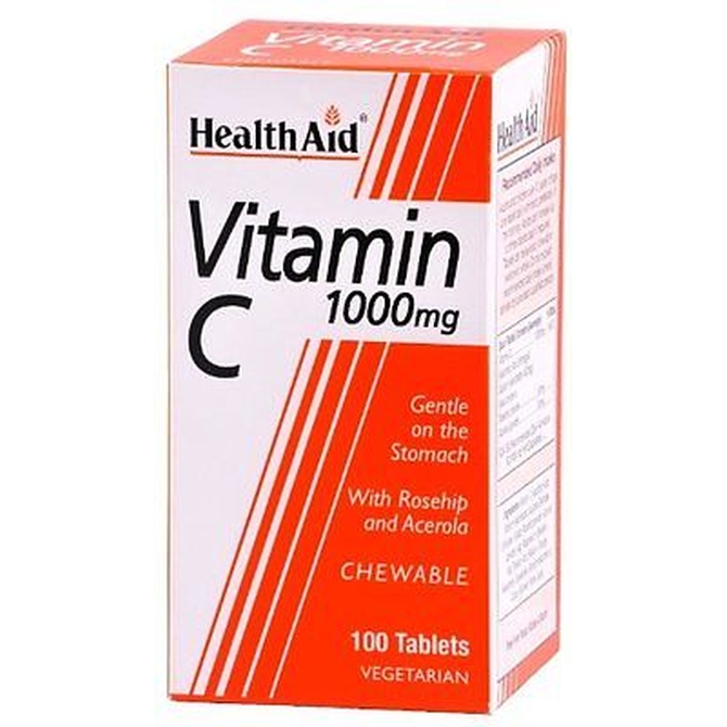 HEALTH AID Vitamin C 1000mg Chewable Βιταμίνη C Μασώμενες Ταμπλέτες 100 ταμπλέτες