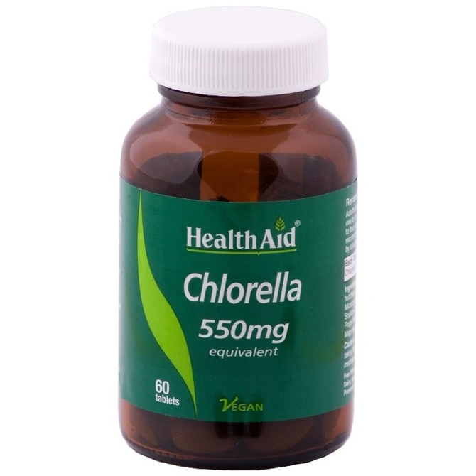 HEALTH AID Chlorella 550mg Χλωροφύλλη για τη Διατήρηση της Καλής Υγείας του Πεπτικού Συστήματος 60 ταμπλέτες