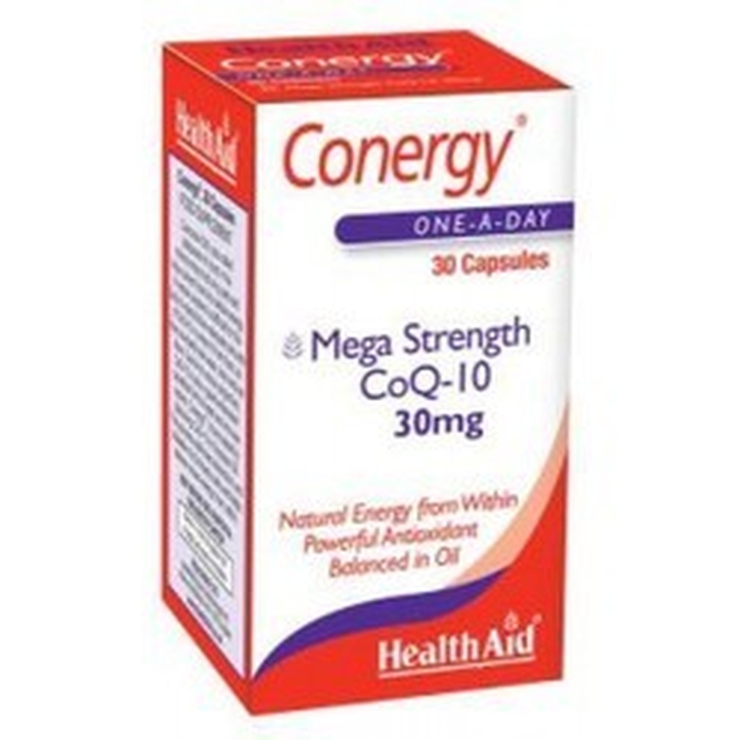 HEALTH AID Conergy Mega Strength Co-Q10 30mg Για Προστασία Από τις Οξειδωτικές Βλάβες 30mg 90 κάψουλες