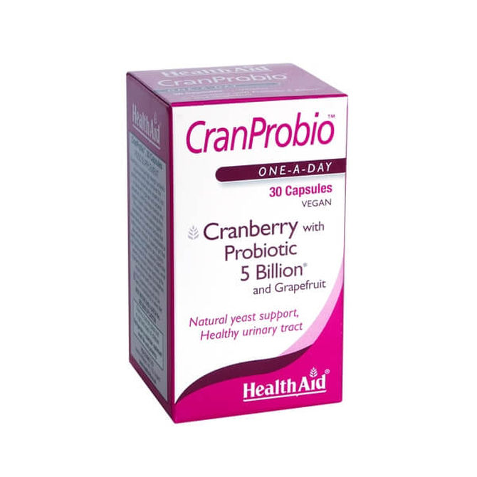HEALTH AID Cran Probio Προβιοτικό Με Cranberry Ιδανικό για την Υγεία του Ουροποιητικού 30 κάψουλες
