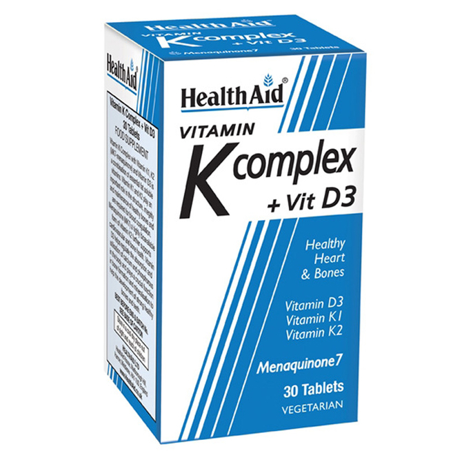 HEALTH AID Vitamin K Complex &amp; Vit D3 Για τη Υγεία της Καρδιάς και των Οστών 30 ταμπλέτες