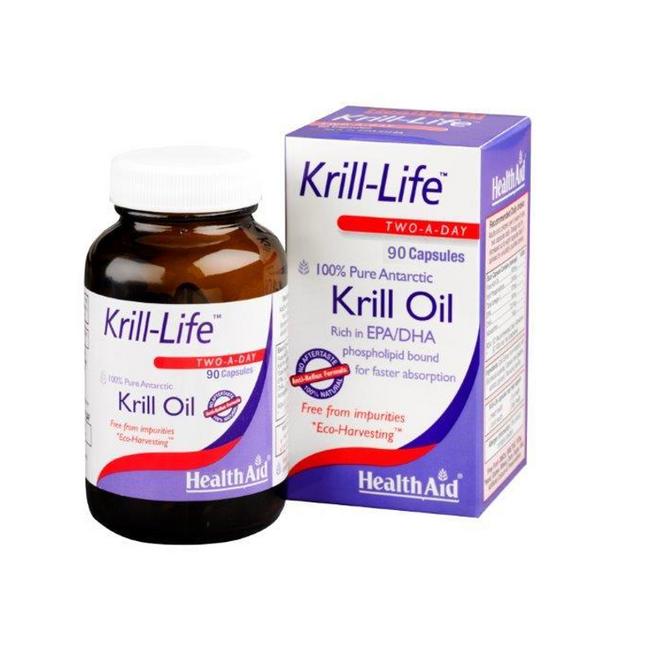 HEALTH AID Krill Life Για την Καλή Λειτουργία της Καρδιάς και το Κυκλοφορικό 90 κάψουλες