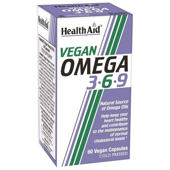 HEALTH AID Vegan Omega 3-6-9 1155mg Λιπαρά Οξέα Για την Υγεία της Καρδιάς 60 κάψουλες