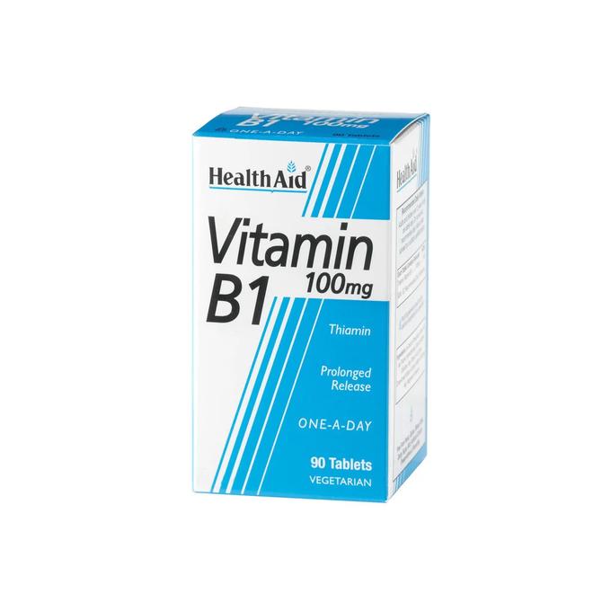 HEALTH AID Vitamin B1 Για Υγιές Νευρικό Σύστημα και Καλή Λειτουργία της Καρδιάς 90 ταμπλέτες
