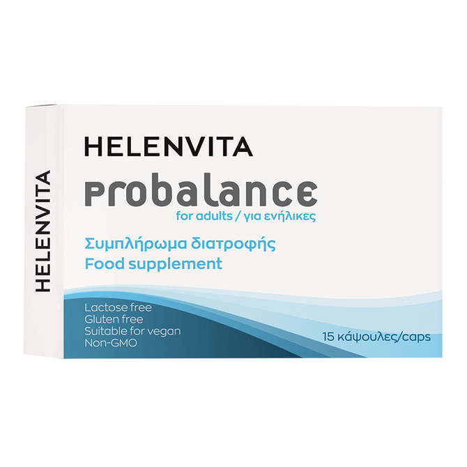 HELENVITA Probalance Συμπλήρωμα Διατροφής Για Την Καλή Λειτουργία Του Εντέρου 15 κάψουλες