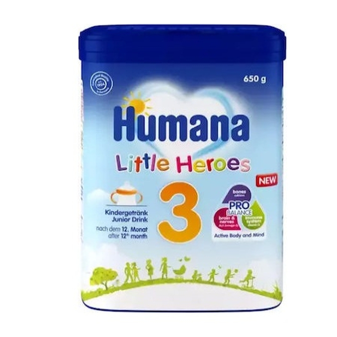 HUMANA Little Heroes 3 Ρόφημα Γάλακτος Σε Σκόνη Για Παιδιά 12m+ 650g