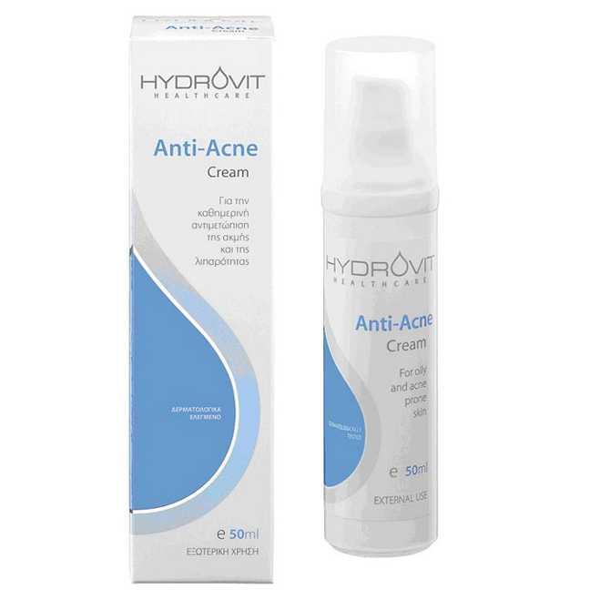 HYDROVIT Anti Acne Cream Κρέμα Προσώπου Για Λιπαρή Επιδερμίδα Με Τάση Ακμής 50ml