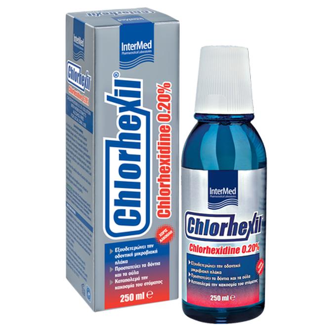 INTERMED Chlorhexil Chlorhexidine 0,20% Στοματικό Διάλυμα Χλωρεξιδίνης Χωρίς Οινόπνευμα 250ml